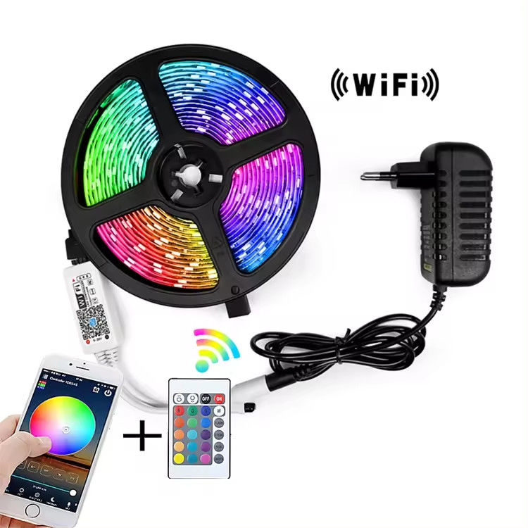 5 মিটার 150LEDs টিভি ব্যাকলাইট LED স্ট্রিপ DC5V রিমোট কন্ট্রোল 24 কী SMD5050 RGB স্ট্রিপ Tira ইউএসবি পোর্ট স্ট্রিপ নমনীয় LED