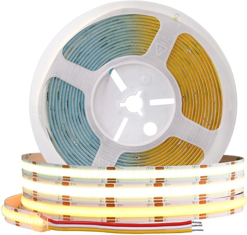 560LEDs COB LED Strip 90 CRI CCT নমনীয় COB 3M অ্যাডাপ্টার এবং মিনি আরএফ কন্ট্রোলারের সাথে