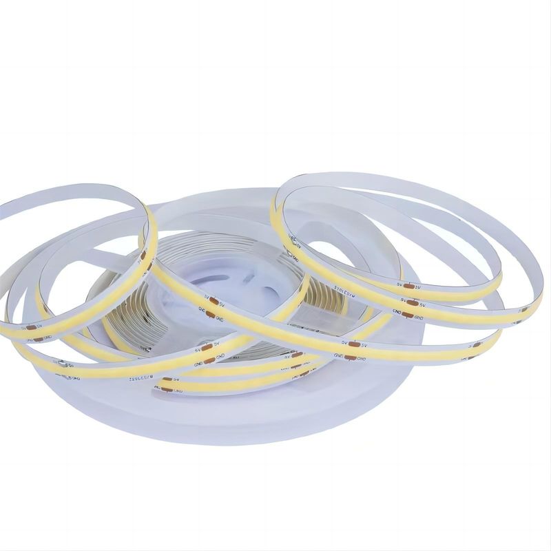 300LEDs ডিমপ্রুফ কাস্টমাইজযোগ্য 90Ra নো-ভোল্টেজ সিওবি এলইডি স্ট্রিপ 4 সেমি কাটা দৈর্ঘ্যের সাথে হোম আলো জন্য