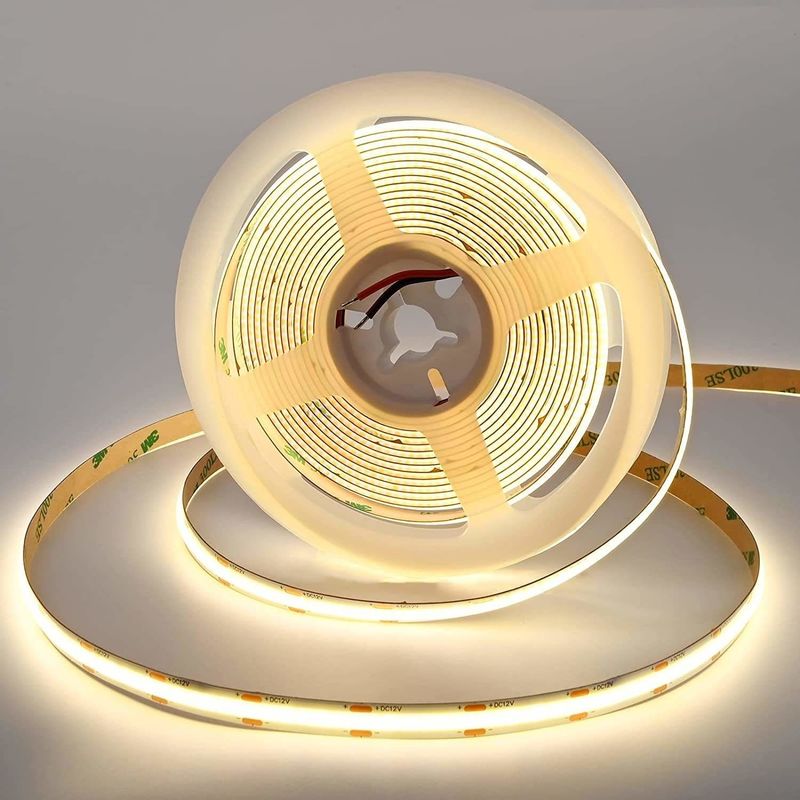 গরম বিক্রয় 480leds 12W/M ডিমমেবল IP20 90Ra COB LED স্ট্রিপ 12V/24V ইনপুট ভোল্টেজ