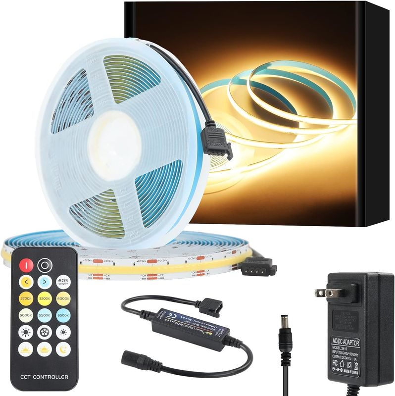 COB LED স্ট্রিপ লাইট CCT (2700K-6500K টিউনযোগ্য) 2M 560LEDs/m CRI90 Led Tape Light Kit with box package led strip for Home