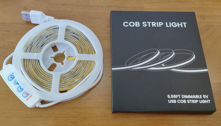 নতুন মডেল DC5V COB LED স্ট্রিপ লাইট 2M 300LEDs/m CRI90 ইউএসবি LED টেপ লাইট বক্স