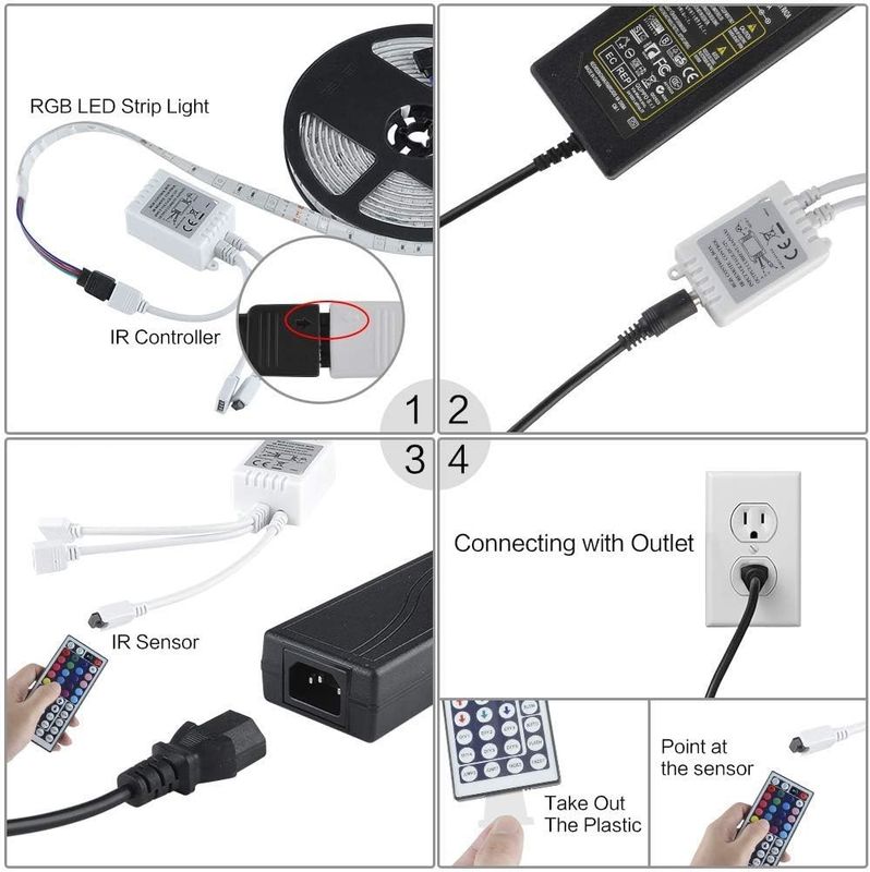 5M রিমোট কন্ট্রোল RGB SMD5050 LED স্ট্রিপ লাইট রঙ পরিবর্তনকারী DC12V