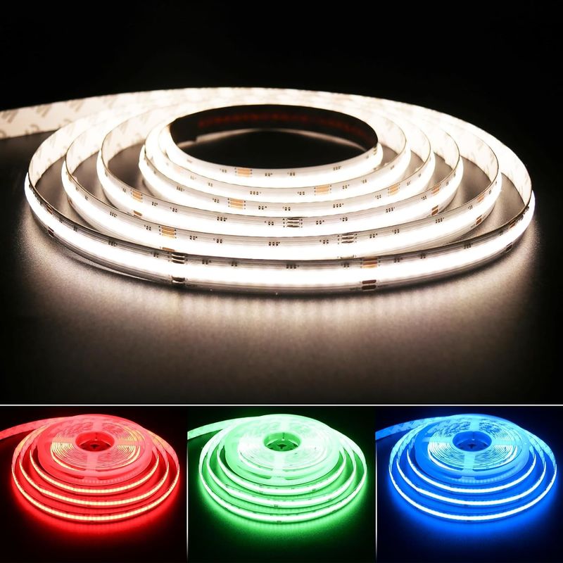 ডিমমেবল 19W RGBW COB LED স্ট্রিপ 784 LEDs/m IP20 রেটিং এবং DMX512/RF/Bluetooth/WiFi নিয়ন্ত্রণ সহ