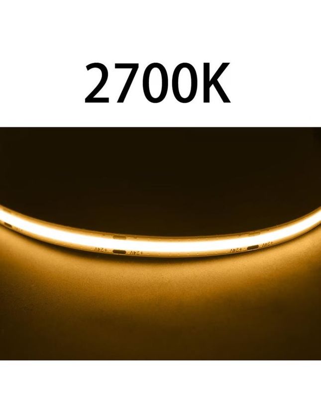 উচ্চ CRI DC24V COB480 লাইট 5m/roll RA90 cob strip for indoor outdoor decoration জলরোধী প্রোফাইল COB strip