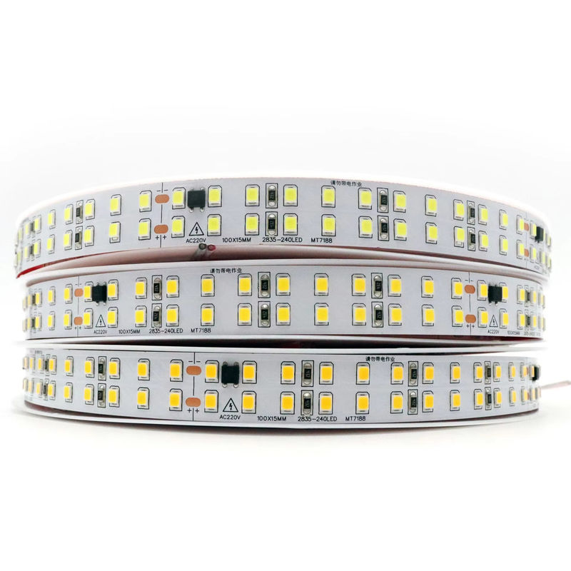120LEDs/m ইনডোর জন্য নমনীয় LED স্ট্রিপ ড্রাইভার প্রয়োজন নেই CRI80 2835 SMD 8mm PCB দৈর্ঘ্য 5M/10M