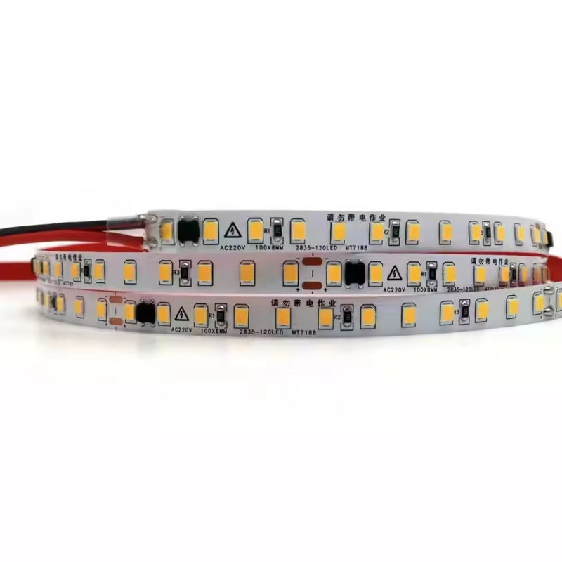 কাটেবল 110V 10cm IP65 120 LEDs 2835 LED স্ট্রিপ টেপ ল্যাম্প নন-ওয়াটারপ্রুফ IP20 নমনীয় LED স্ট্রিপ