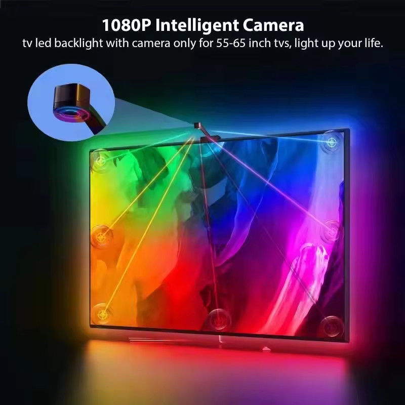 IP20 3.8m 12V RGBIC ভিডিও গেম ডিসপ্লে আনুষাঙ্গিক RGB ডেকোর বার LED স্মার্ট টিভি ব্যাকলাইট স্ট্রিপস লাইট ক্যামেরা সহ টিভি