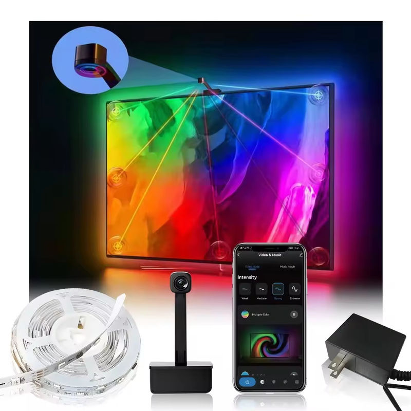 IP20 3.8m 12V RGBIC ভিডিও গেম ডিসপ্লে আনুষাঙ্গিক RGB ডেকোর বার LED স্মার্ট টিভি ব্যাকলাইট স্ট্রিপস লাইট ক্যামেরা সহ টিভি