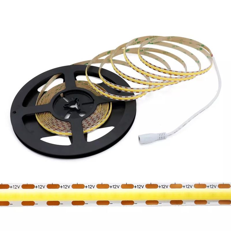 320Leds নমনীয় LED স্ট্রিপ সাদা / উষ্ণ সাদা DC24V 8mm প্রস্থ ইন্টিগ্রেটেড COB LED আলো