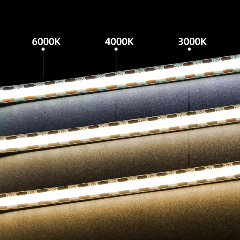 320Leds নমনীয় LED স্ট্রিপ সাদা / উষ্ণ সাদা DC24V 8mm প্রস্থ ইন্টিগ্রেটেড COB LED আলো