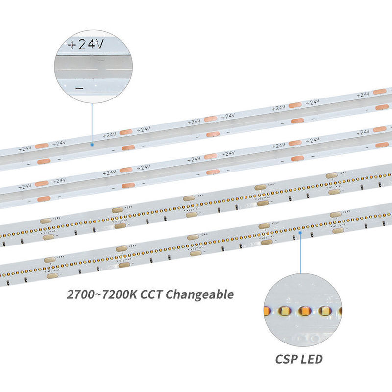 120 ডিগ্রি বিম এঙ্গেল COB 320 LEDs 24V 8mm 10mm LED স্ট্রিপ লাইট বাগান সজ্জা জন্য