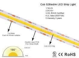 120 ডিগ্রি বিম এঙ্গেল COB 320 LEDs 24V 8mm 10mm LED স্ট্রিপ লাইট বাগান সজ্জা জন্য