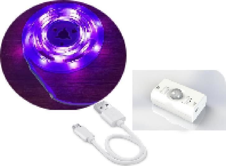 SMD2835 LED স্ট্রিপ লাইট মোশন সেন্সর সহ 1m দৈর্ঘ্য ইউএসবি রিচার্জযোগ্য দিন এবং রাতের মোড