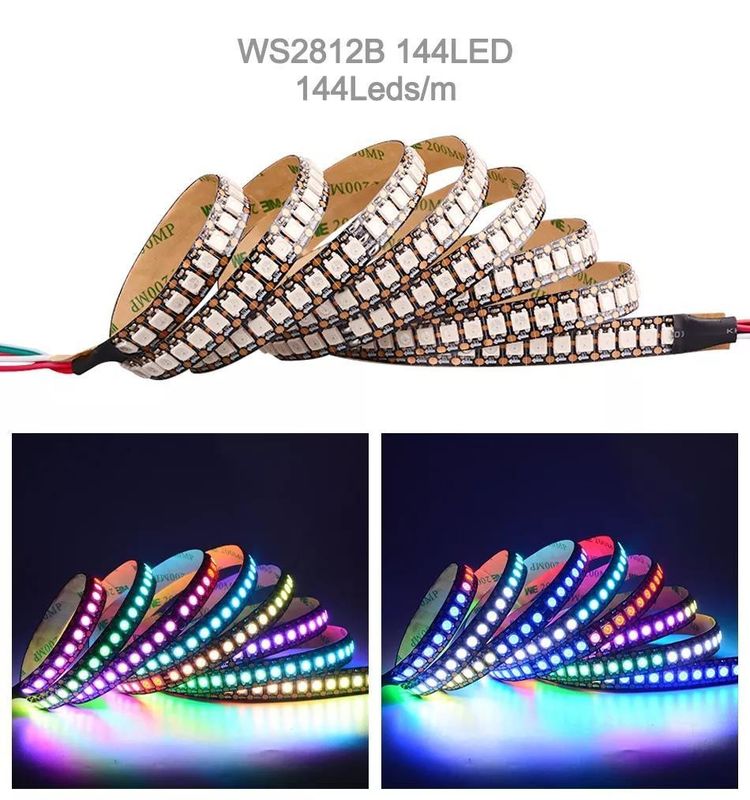 জলরোধী 12V ws2812 ws2811 LED স্ট্রিপ 60LEDs জন্য ম্যাজিক রঙ RGB সজ্জা CRI Ra 80