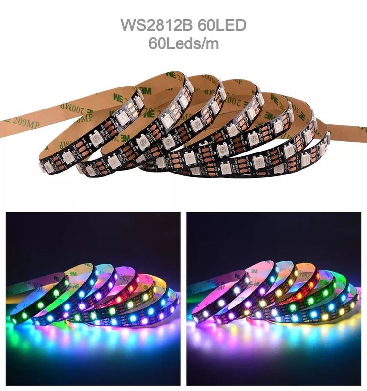 জলরোধী 12V ws2812 ws2811 LED স্ট্রিপ 60LEDs জন্য ম্যাজিক রঙ RGB সজ্জা CRI Ra 80