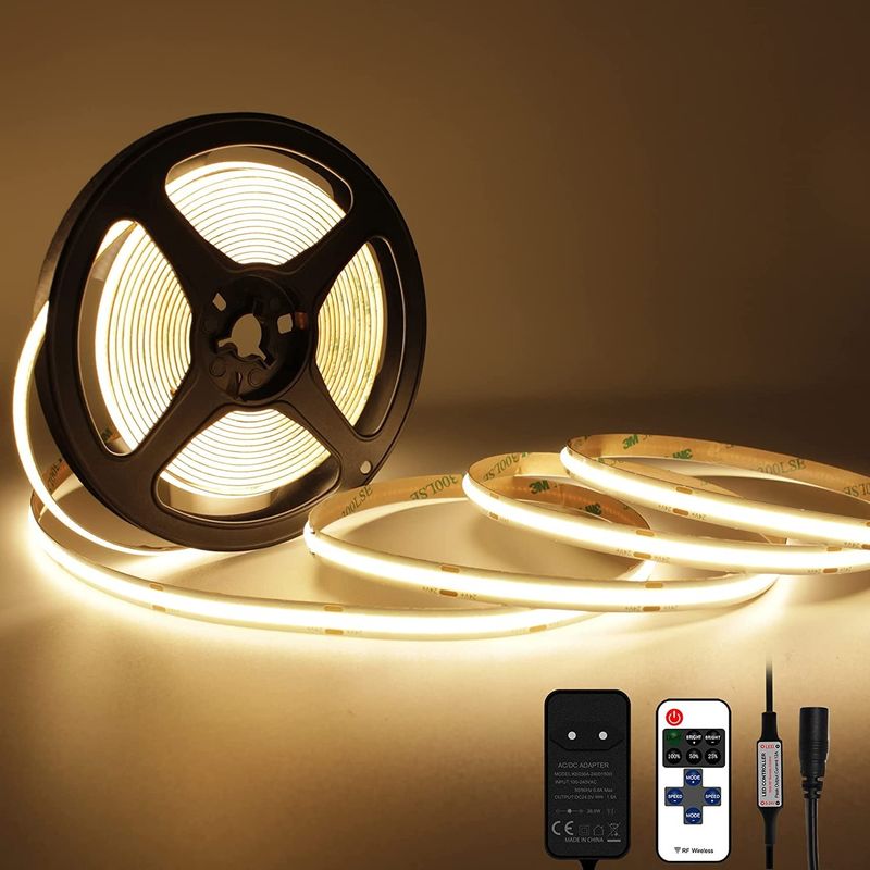 কাস্টম নমনীয় 320 480 LEDs Dc 5v 10000 লুমেন উষ্ণ সাদা Rgb Fcob Cct Cob LED স্ট্রিপ লাইট গুদাম