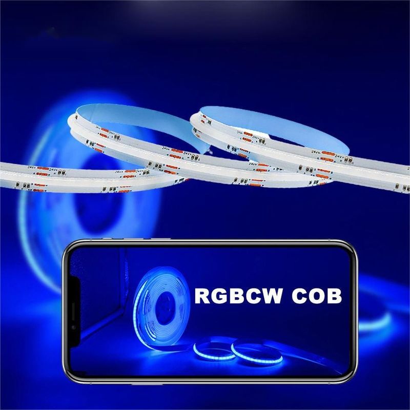 LED টেপ 5m/লট Smd 320 384 840leds/m জলরোধী নমনীয় কোব LED স্ট্রিপ Dc 24v Ra90 RGBCCT 3000k 4000k 6000k
