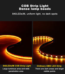 LED টেপ 5m/লট Smd 320 384 840leds/m জলরোধী নমনীয় কোব LED স্ট্রিপ Dc 24v Ra90 RGBCCT 3000k 4000k 6000k