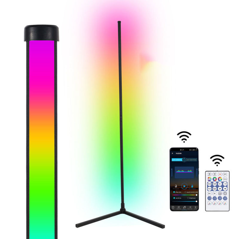 হোম হোটেল আলোর RGB রঙ পরিবর্তন এবং ধাতব গ্লাস ছায়া সঙ্গে আলংকারিক মেঝে ল্যাম্প