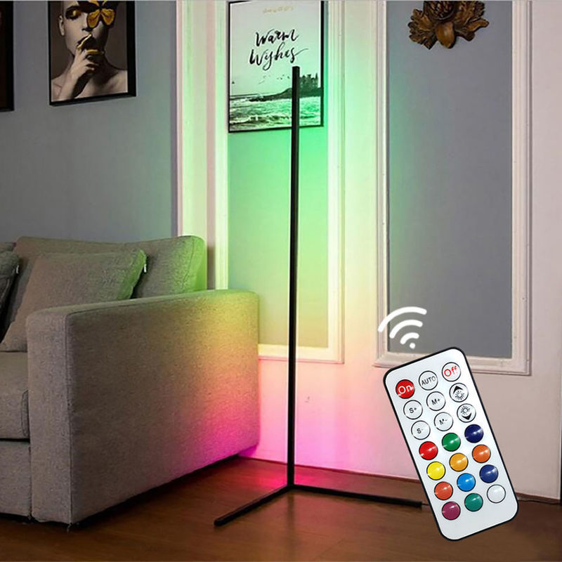 হোম হোটেল আলোর RGB রঙ পরিবর্তন এবং ধাতব গ্লাস ছায়া সঙ্গে আলংকারিক মেঝে ল্যাম্প