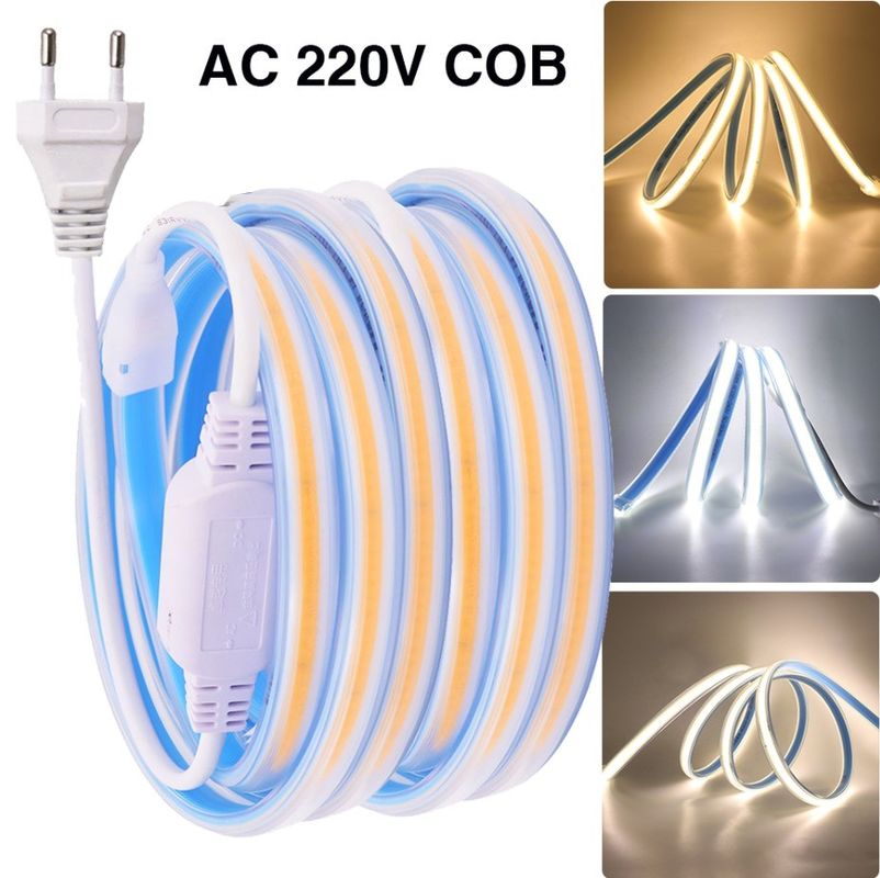280LEDs / মিটার 12v 24v 220v Rgbw Cob হালকা স্ট্রিপ Cob Led স্ট্রিপ দৈর্ঘ্য 50Meters / রোল