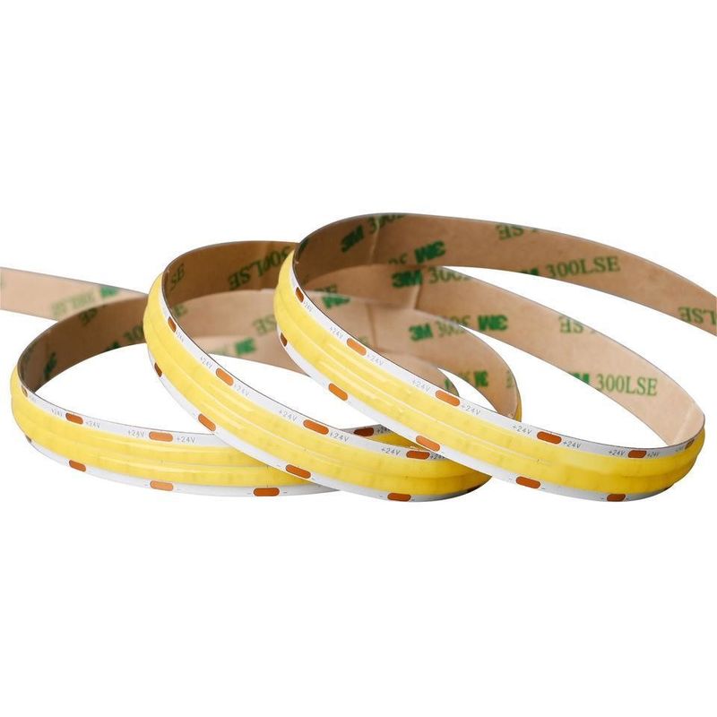 10m/roll ডাবল লাইন 600leds 12v 24v Ra80 12mm নমনীয় COB LED নমনীয় স্ট্রিপ লাইট