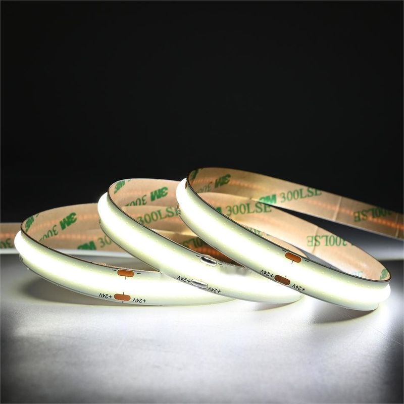 10m/roll ডাবল লাইন 600leds 12v 24v Ra80 12mm নমনীয় COB LED নমনীয় স্ট্রিপ লাইট