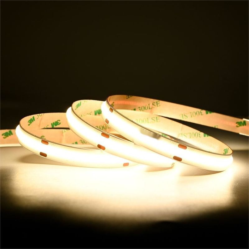 10m/roll ডাবল লাইন 600leds 12v 24v Ra80 12mm নমনীয় COB LED নমনীয় স্ট্রিপ লাইট