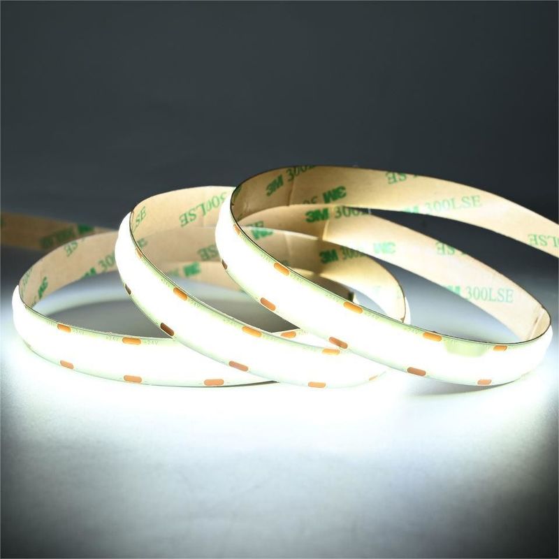10m/roll ডাবল লাইন 600leds 12v 24v Ra80 12mm নমনীয় COB LED নমনীয় স্ট্রিপ লাইট