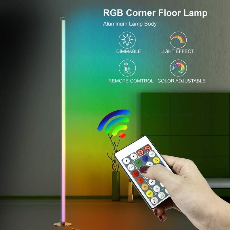 গেমিং লাইট লিভিং রুম পরিবেষ্টিত মেজাজ আলো Rgb সজ্জা বাড়ি.হোটেল.আলো স্ট্যান্ডিং LED কোণার মেঝে ল্যাম্প