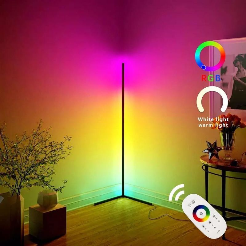 গেমিং লাইট লিভিং রুম পরিবেষ্টিত মেজাজ আলো Rgb সজ্জা বাড়ি.হোটেল.আলো স্ট্যান্ডিং LED কোণার মেঝে ল্যাম্প