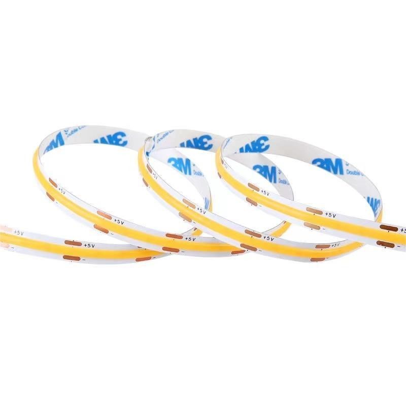 উচ্চ ঘনত্বের জন্য 880lm Ra90 নমনীয় COB LED স্ট্রিপ লাইট 5V 300 LED/m রান্নাঘরের ব্যাকলাইট