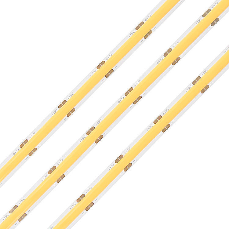 ছুটির আলোর প্রকল্পের জন্য কাটিয়া 320LED 8MM 12 ভোল্ট নমনীয় COB LED স্ট্রিপ লাইট