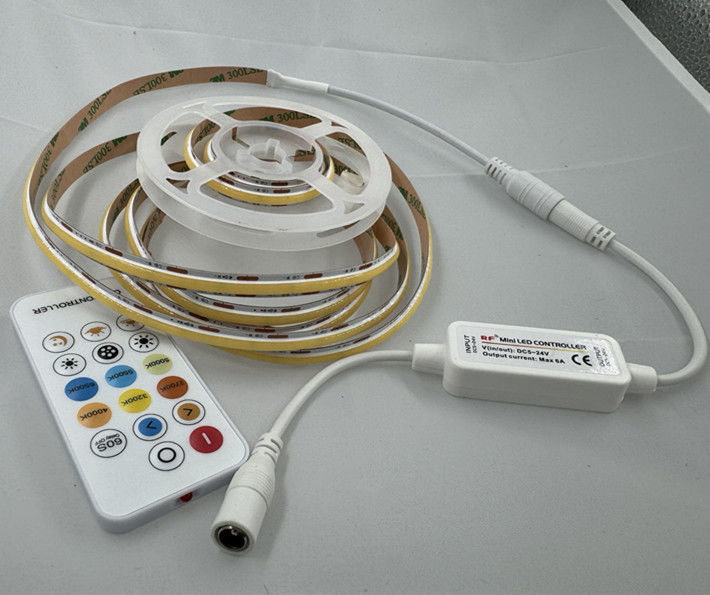 ডিমপ্রুফ সিওবি এলইডি স্ট্রিপ CRI90 300LEDs/m 10m/roll with 3M Tape and No Voltage-drop DC12V