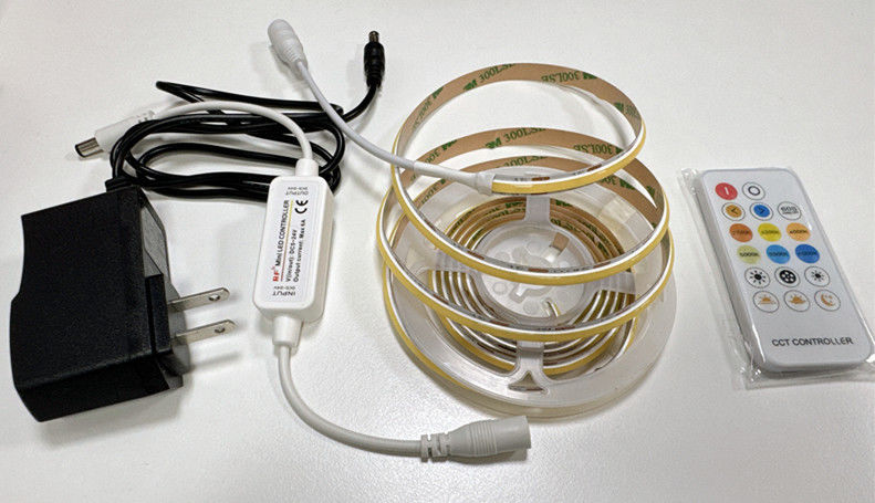 ডিমপ্রুফ সিওবি এলইডি স্ট্রিপ CRI90 300LEDs/m 10m/roll with 3M Tape and No Voltage-drop DC12V