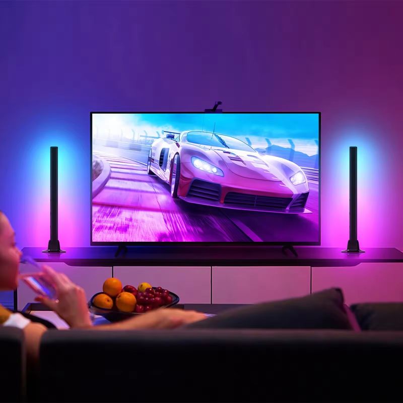 বেডরুমের সজ্জা জন্য 18LEDS রঙ পরিবর্তন RGB RGBIC মেঝে ল্যাম্প 30cm এবং 50cm আকার