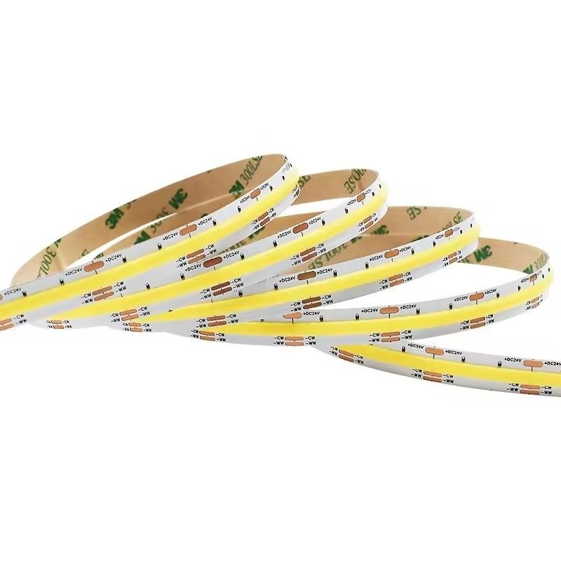 ডিজাইন এলইডি স্ট্রিপ লাইট 560LEDS COB 12V 24V ডিমমেবল CCT RA90 নিয়ামক কোন ভোল্টেজ ড্রপ