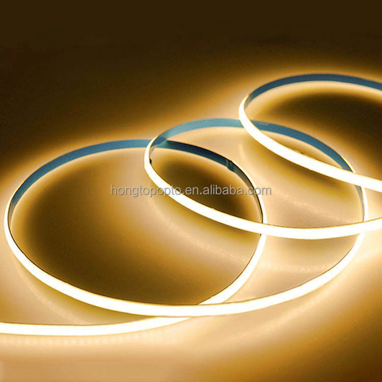 ল্যাম্প আলোকসজ্জা দক্ষতা 90lm/w 1000lm সুপার সংকীর্ণ COB LED স্ট্রিপ লাইট 3mm 400LEDs/m