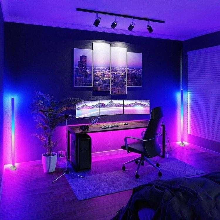 1800lm LED রঙ পরিবর্তন পরিবেষ্টিত কোণার আলো RGB রঙিন রিমোট কন্ট্রোল মেঝে ল্যাম্প