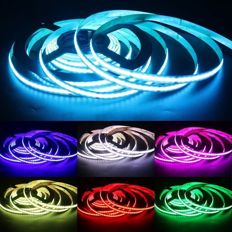 756led RGB 10mm Wide COB LED Strip Light Direct Support ডিমার এবং ওয়াইড ভোল্টেজ রেঞ্জ