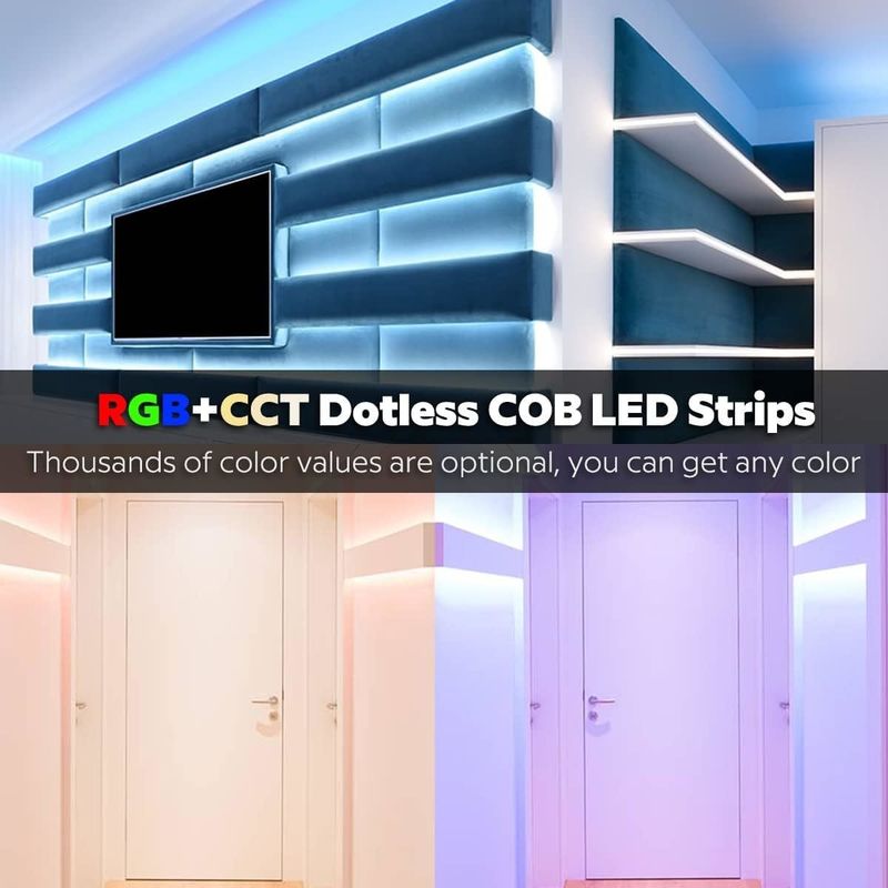 COB LED লিনিয়ার স্ট্রিপ লাইট 21W/M 840leds/M DC24V ভাল RGBWW RGBW RGBCCT 3000K 6000K
