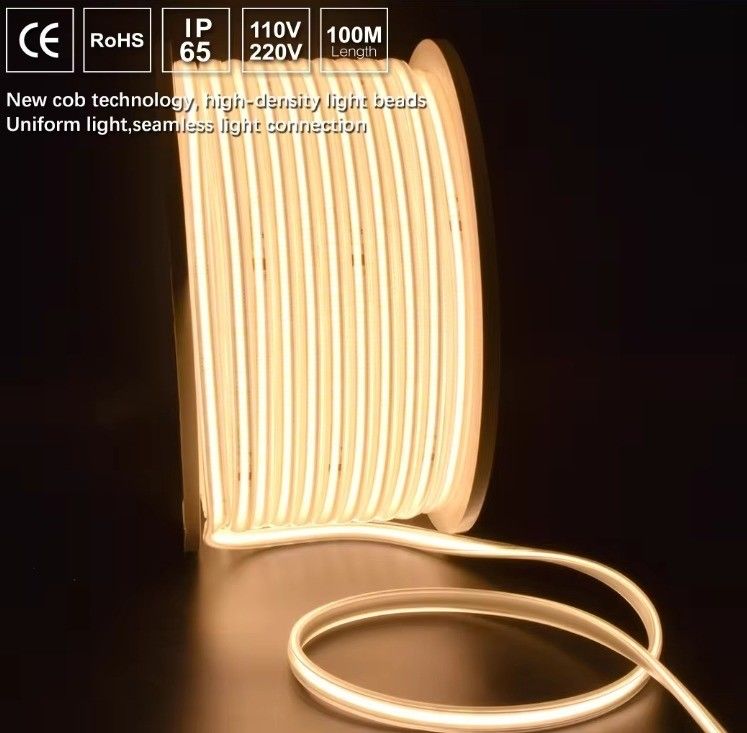 COB LED স্ট্রিপ লাইট জলরোধী IP65 220V 110V 2- রঙ তাপমাত্রা 2700K/3000K/4000K/6000K