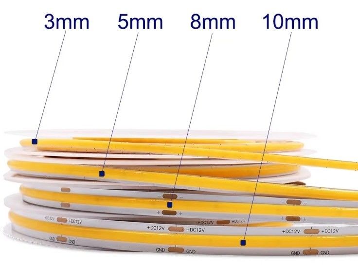 FPC LED RESISTOR ওয়াইন ক্যাবিনেটের COB LED স্ট্রিপ অতি সংকীর্ণ 3 মিমি প্রস্থ এবং উচ্চ উজ্জ্বলতা লিনিয়ার আলো সহ